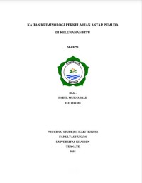 Image of KAJIAN KRIMINOLOGI PERKELAHIAN ANTAR PEMUDA DI KELURAHAN FITU
