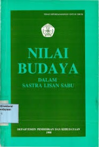 Image of Nilai budaya dalam sastra lisan sabu