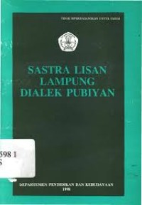 Image of Sastra lisan lampung dialek pubiyan